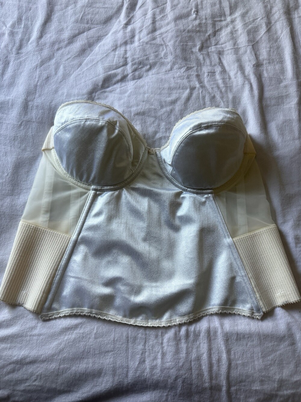 Vintage Flattering Me Style 728 Nude Low Back Longline Bridal Bra Bustier